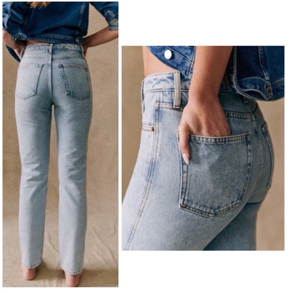 Sezane Denim - NWT Sezane Brut Sexy Straight Jeans Bleach Blue Light Wash